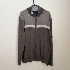 Banana Republic Men’s Merino Wool Blend Sweater XL Full Zip Gray Winter